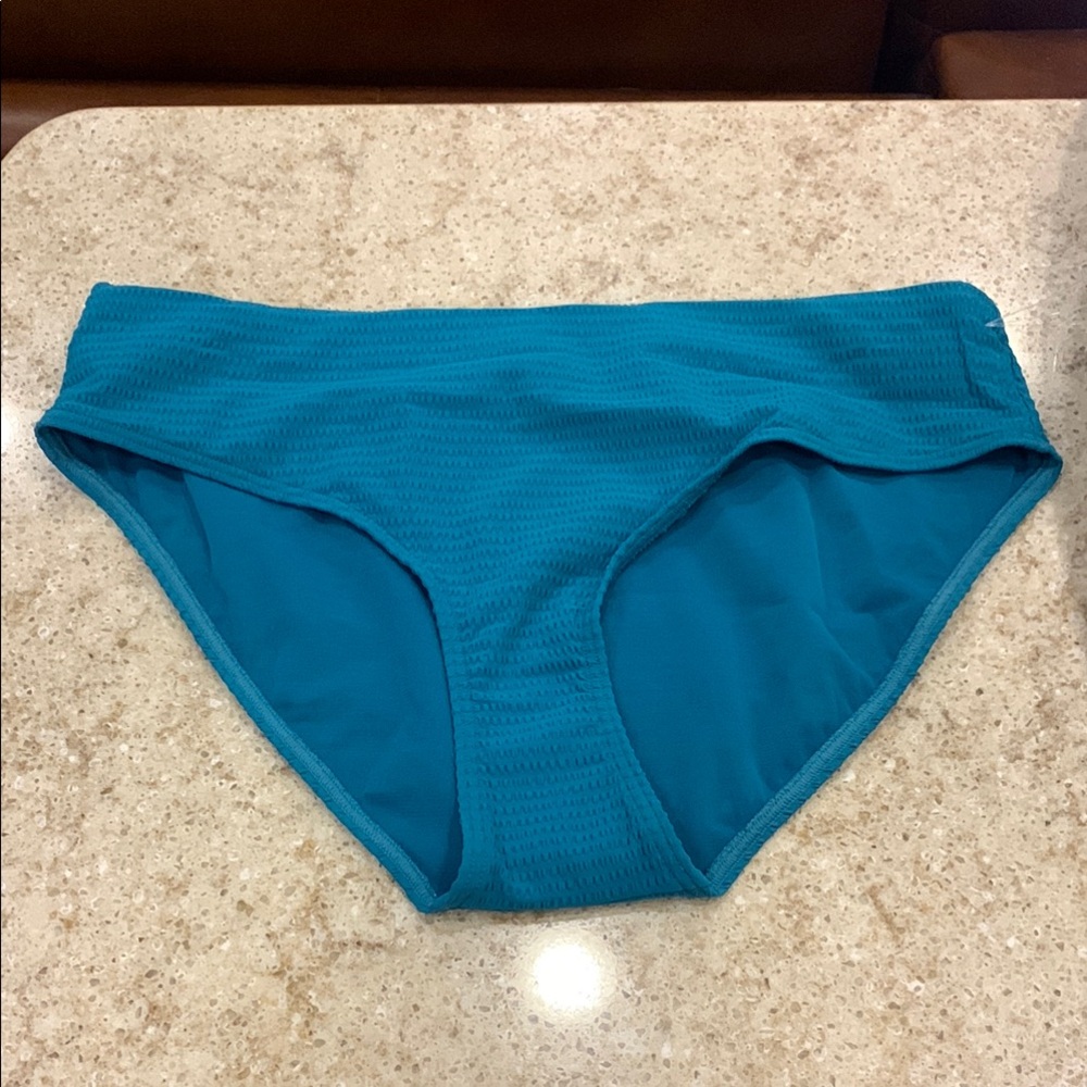 NWOT Sea Level Messina Vermont Teal Green Mid Rise Textured Bikini Size 10
